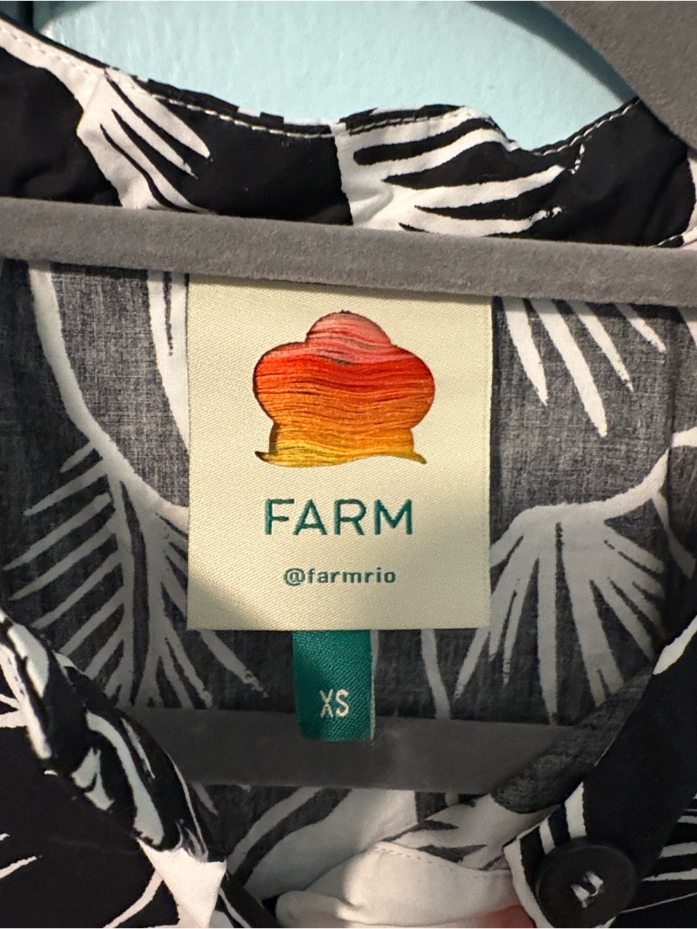 Farm Rio Printed Drop-Waist Mini Shirt Dress - Picture 5 of 6